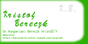 kristof bereczk business card